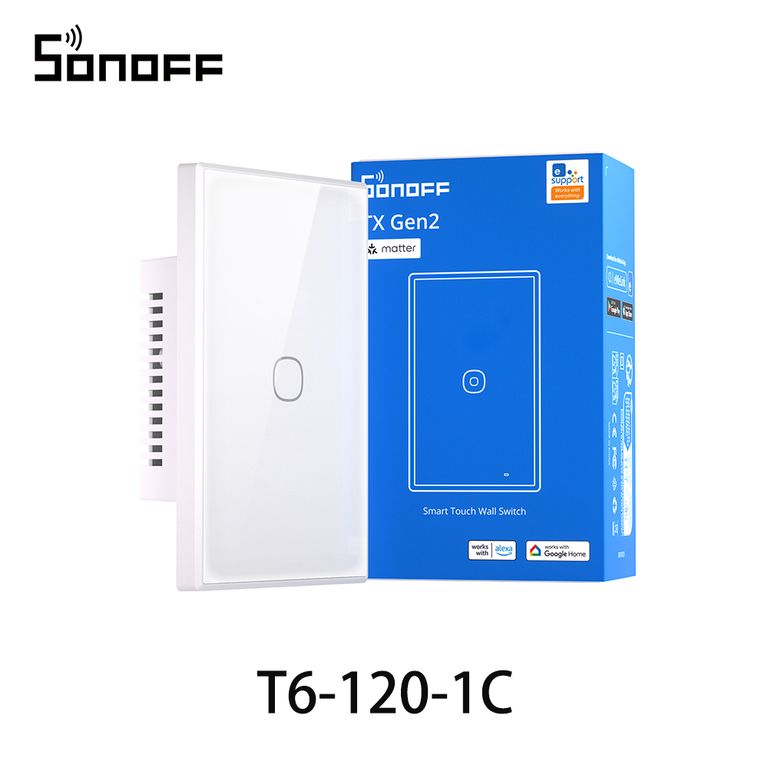 Interruptor Inteligente Tx Gen 2 - T6 - 1 Boton - Matter