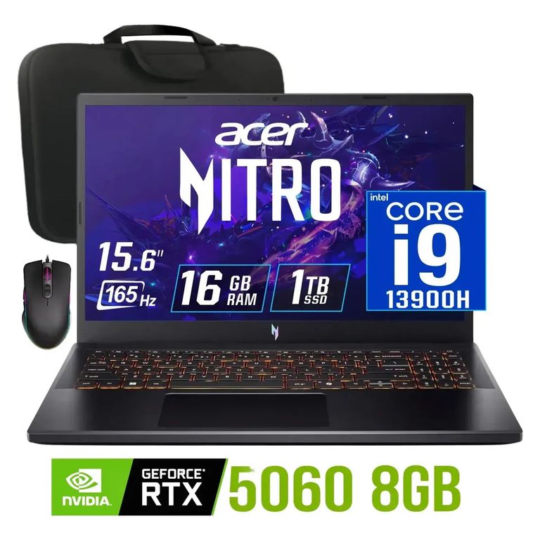 Laptop gamer Nitro V 15 Nvidia 8gb RTX5060 intel core i9-13900h Ram 16gb Ssd 1tb 15.6 fhd 165Hz