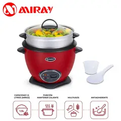 MIRAY - Arrocera Con Vaportizador OM-T359RV 1.5 Litros - Rojo