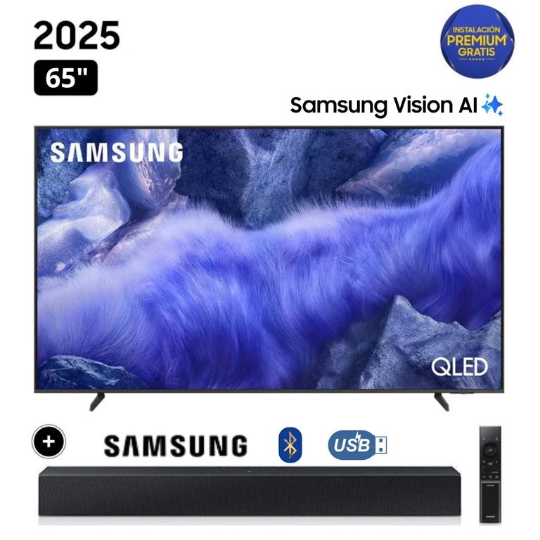 Televisor QLED 65 Visión AI Smart TV QN65QEF1 + Soundbar HW-B400F