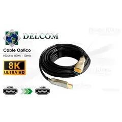 VARIOS - Cable HDMI Delcom 10m 2.1V 8K Fibra