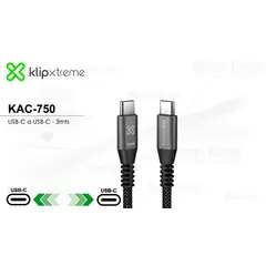 KLIPXTREME - Cable USB-C a USB-C Klip Xtreme KAC-750 3m 240W