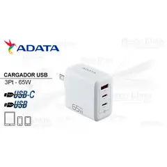ADATA - Cargador de Pared 65W White