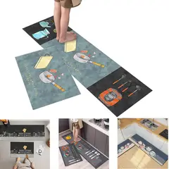 GENERICO - Set de 2 juegos de Alfombras antideslizantes 2 pcs pisos para la cocina