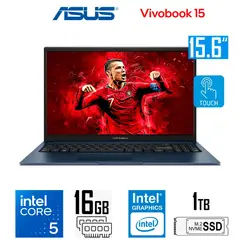 ASUS - Laptop vivobook 15 X1504VA 15.6 FHD tactil Intel core 5-120U Intel Graphics 16gb ram 1tb ssd