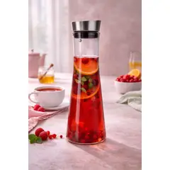 GENERICO - Jarra de Vidrio Borosilicato 1200 ml con Tapa