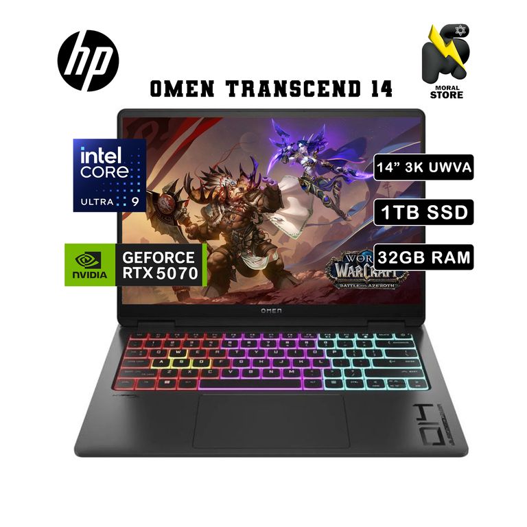 LAPTOP OMEN TRANSCEND 14-FB1023DX INTEL CORE ULTRA 9-285H 32 GB RAM 1TB SSDRTX507014 OLED