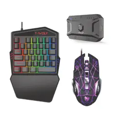 GENERICO - Kit Gamer 3 en 1 - Teclado + Mouse RGB + Adaptador Bluetooth Modelo ATE GMM1