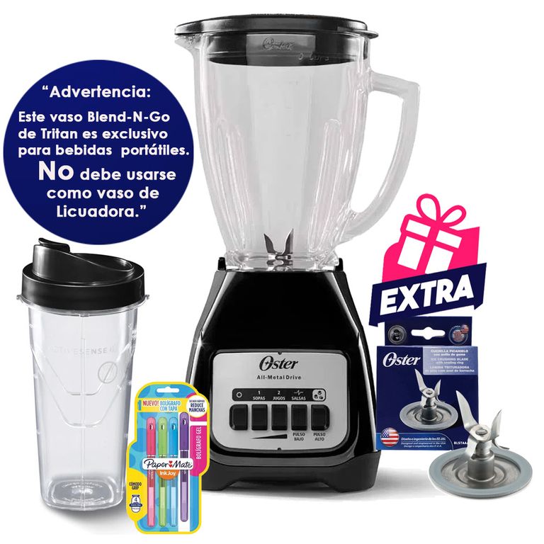 Licuadora 2 velocidades+Pulso y Vaso Blend-N-Go de Tritan