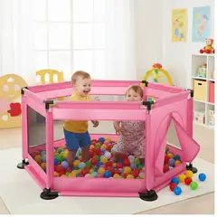 GENERICO - Corral De Juegos Hexagonal Para Bebés Niños Color Rosado