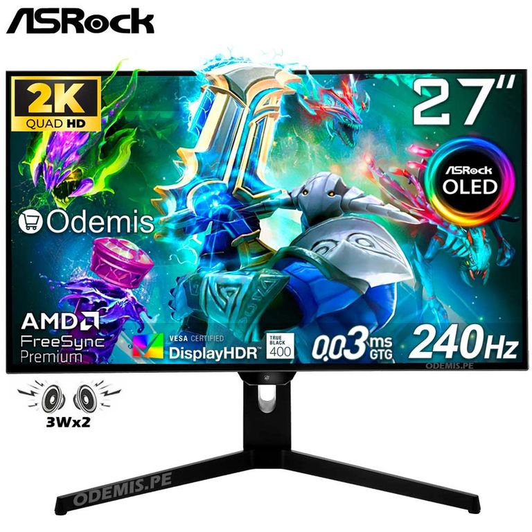 Monitor OLED PGO27QFS 27 QHD 2K 240HZ 03ms DisplayHDR 400, Pivot