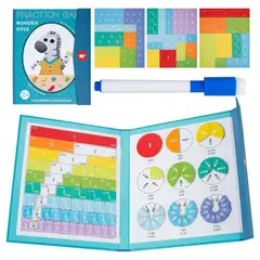 GENERICO - Juego de Fracciones Magnéticas Jirafa - Libro de Aprendizaje Matemático Escolar