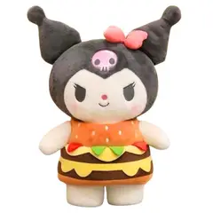 GENERICO - Peluche Kuro Disfrazada de Hamburguesa - Mide 42 cms alto