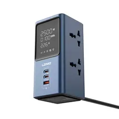 LDNIO - Extension Tomacorriente 7 Tomas 2500w Tipo C 45w Led Display Sc2 - Grey