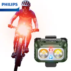 PHILIPS - Luces para Bicicleta Recargable de IPX5 Impermeable para Ciclismo y Camping Senderismo etc