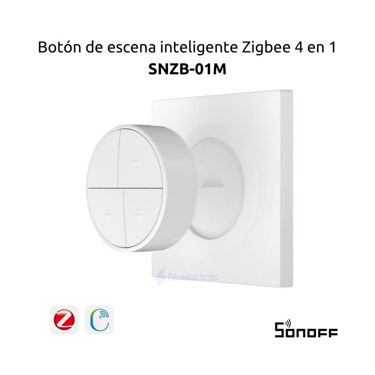 Botón inalámbrico inteligente 4 en 1 Zigbee- SNZB01M