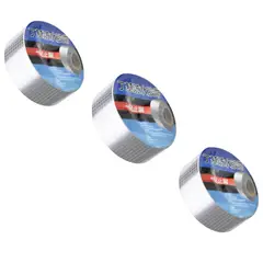 GENERICO - PACK 3 Cintas Impermeabilizantes De Butilo 3m X 5cm -Plateado
