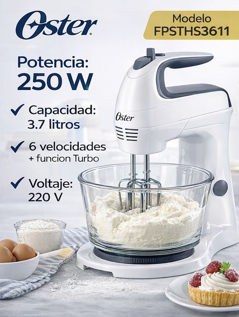 Batidora con Pedestal FPSTHS3611 Movimiento Giratorio Único + Tazón de Vidrio 3.7L