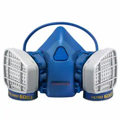 GENERICO - Respirador Mascara Para Gases Tóxicos con Filtros 6003 Profesional Reutilizable EUROTOOLS