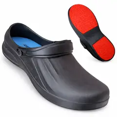 GENERICO - Zuecos antideslizantes blanco negro zapato calzado chef cocinero doctor nana croc