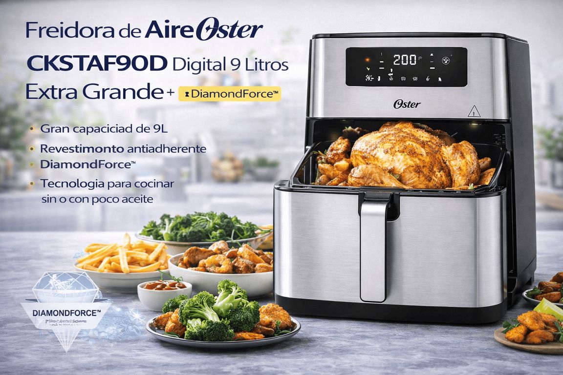 Freidora de Aire 9L Digital CKSTAF90D - 6 Funciones - Tecnología DiamondForce - Sin Aceite.