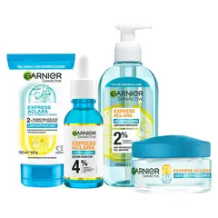 Garnier - Express Aclara Anti Imperfecciones KIT Completo x4 und