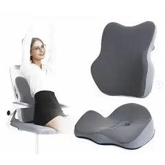 GENERICO - Asiento Cojín ergonómico de oficina con soporte para la espalda