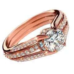 GENERICO - Anillo Oro Rosa Con Circonita Elegante Para Mujer