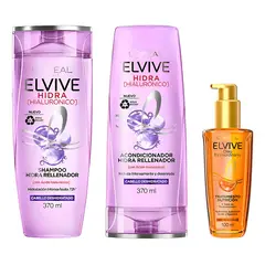 ELVIVE - Pack Hialurónico: Shampoo + Acondicionador + Óleo