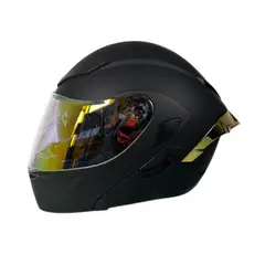 XTREME - CASCO PARA MOTO NEGRO VISOR DORADO DIA Y NOCHE TALLA XL