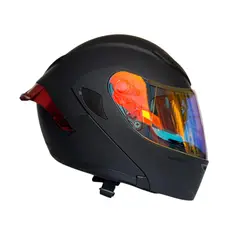 XTREME - CASCO PARA MOTO NEGRO VISOR ROJODIA Y NOCHE TALLA XL