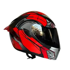 XTREME - CASCO PARA MOTO ROJO VISOR OSCURO TALLA XL