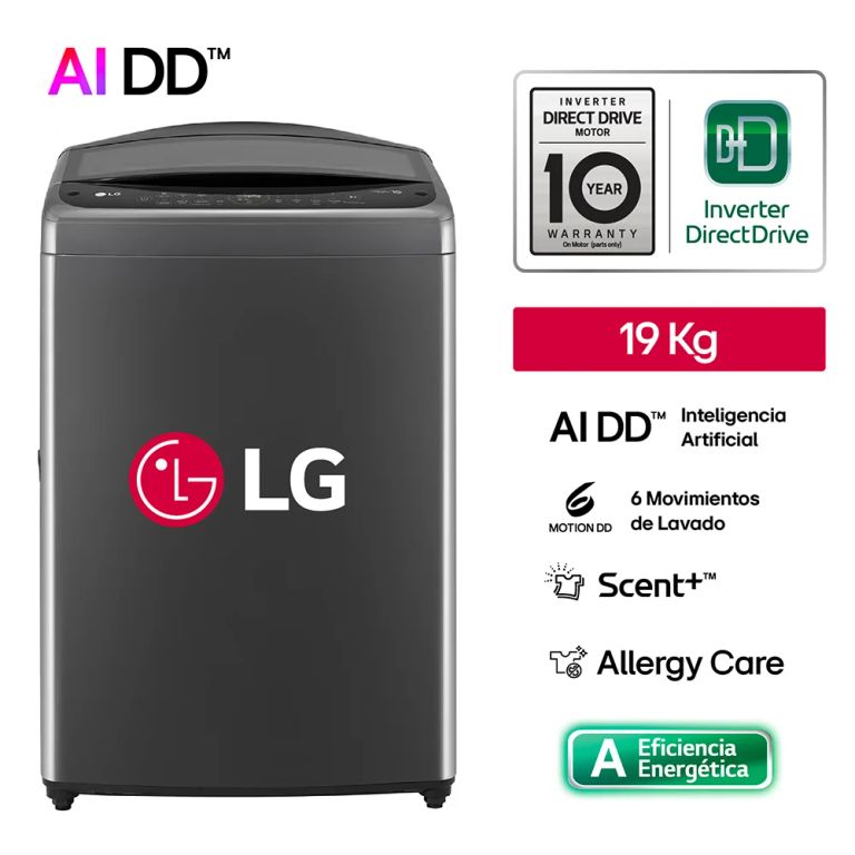 Lavadora 19KG AI DD Inteligencia Artificial WT19BV6T Negro Claro