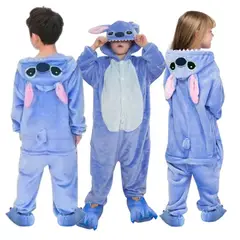 GENERICO - Pijama Stic Azul Adultos Niños - Tallas 4 hasta 14