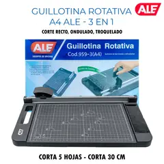 AL - Guillotina de Papel Rotativa A4 ALE Modelo 3 en 1