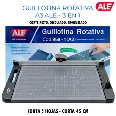 AL - Guillotina de Papel Rotativa A3 ALE Modelo 3 en 1