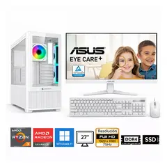 GENERICO - Pc Ryzen 3 3200G Propc Fx-740 White 16-512-27" Graficos Amd Radeon, W11Home + Microsoft Of