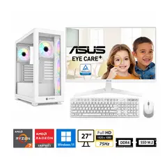 GENERICO - Pc Ryzen 7 5700G Propc Fx-750 White 16-512-27" Graficos Amd Radeon, W11Home + Microsoft Of