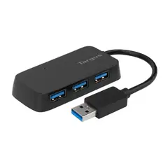 TARGUS - Hub Usb De 4 Puertos Usb-A 3.0 En Color Negro - Conexión Rápida Y Versátil Para Tus
