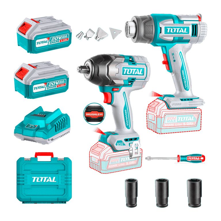 Pistola de Calor 20V + Llave de Impacto 850Nm - TOSLI250983