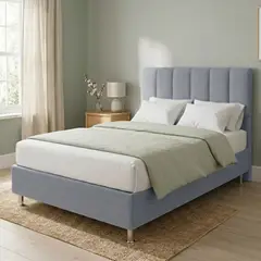 TODO SOBRE HOGAR - Cama Box Tarima Essenza + Cabecera Malva 1.5 Plazas - Gris Claro