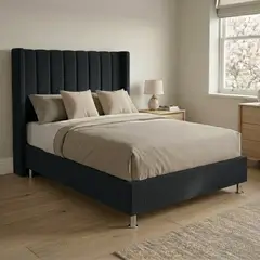 TODO SOBRE HOGAR - Cama Box Tarima Essenza + Cabecera Duna 2 Plazas - Negro