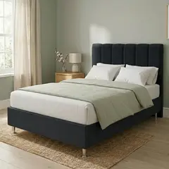 TODO SOBRE HOGAR - Cama Box Tarima Essenza + Cabecera Malva 2 Plazas - Negro