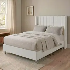 TODO SOBRE HOGAR - Cama Box Tarima Essenza + Cabecera Duna Queen - Blanco