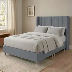 TODO SOBRE HOGAR - Cama Box Tarima Essenza + Cabecera Duna Queen - Gris Claro