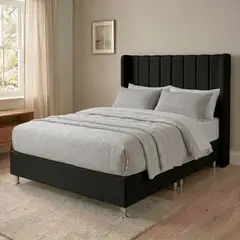 TODO SOBRE HOGAR - Cama Box Tarima Essenza + Cabecera Duna Queen - Negro