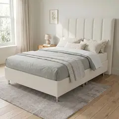 TODO SOBRE HOGAR - Cama Box Tarima Essenza + Cabecera Malva Queen - Blanco