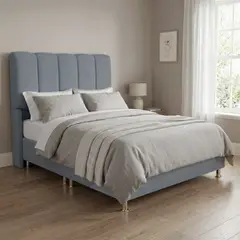 TODO SOBRE HOGAR - Cama Box Tarima Essenza + Cabecera Nube King - Gris Claro