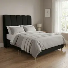 TODO SOBRE HOGAR - Cama Box Tarima Essenza + Cabecera Nube King - Negro