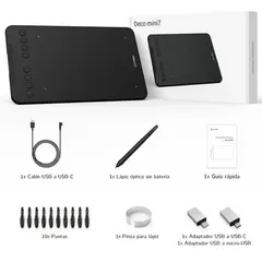 XP PEN - Tableta Gráfica XP-Pen Deco Mini 7, 7" x 4.37" Pulgadas, 8 Teclas